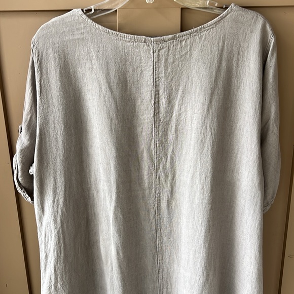 Contessa Teresa Natural Linen Midi to Maxi Dress XL Boho Lagenlook style. - Picture 7 of 9